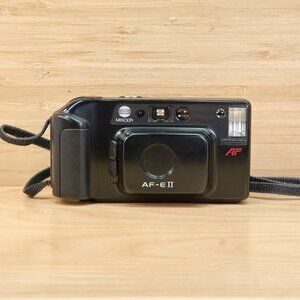 Minolta AF-E II 35mm Film Camera Point & Shoot, Tested Working, With Case